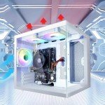 suevery Gaming PC AMD Ryzen5 5600GT 6Cores 3.6GHz UP to 4.60 GHz Processor 16GB DDR4 RAM 1000GB Nvme SSD (CPU Integrate AMD Radeon Vega7 Graphics) Desktop Computer White
