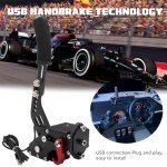 YESHMA 64 Bit USB Handbrake PC Handbrake & Non-Contact Plus Hall Sensor Compatible With G25/27/29/920 T500 T300,Professional Gaming Peripherals using for Racing Games(Black without Clamp)