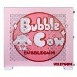 Velztorm Bubble Cow Pink Limited Edition Art Aluminum Tempered Glass O11 Dynamic Mini Snow White Gaming Computer Case, Supports Mini-ITX, Micro-ATX, and ATX Motherboard Sizes, O11D Mini-S