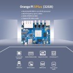 Orange Pi 5 Plus 32GB with 256GB eMMC Rockchip RK3588 8 Core 64 Bit Single Board Computer, 2.4GHz Frequency WiFi Bluetooth Run Orange Pi OS, Android, Debian, Ubuntu (Pi 5 Plus 32G+Case+eMMC+R6+Supply)