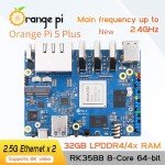 Orange Pi 5 Plus 32GB with 256GB eMMC Rockchip RK3588 8 Core 64 Bit Single Board Computer, 2.4GHz Frequency WiFi Bluetooth Run Orange Pi OS, Android, Debian, Ubuntu (Pi 5 Plus 32G+Case+eMMC+R6+Supply)