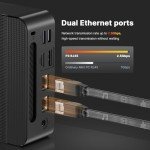 BOSGAME Mini PC Desktop Computers P3，AMD Ryzen 9 6900HX, 16GB DDR5 RAM 512GB m.2 NVMe SSD, Dual 2.5GbE LAN Ports/WiFi 6E/BT5.2, USB 4.0 Port for External Graphics Card, Dual NVMe SSD Slots