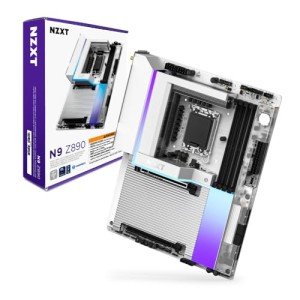 NZXT N9 Z890 - Intel Z890 LGA 1851 ATX Gaming Motherboard for Core Ultra (Series 2) - 20+1+1, DDR5, 5X M.2, PCIe 5.0, Wi-Fi 7, 5GbE, Thunderbolt 4 - RGB, Full-Metal Cover, White PCB