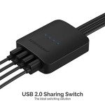 SABRENT USB 2.0 Sharing Switch up to 4 Computers and Peripherals LED Device Indicators + 4-Port USB 2.0 Hub with Individual LED lit Power Switches