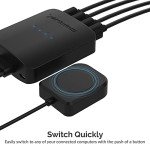 SABRENT USB 2.0 Sharing Switch up to 4 Computers and Peripherals LED Device Indicators + 4-Port USB 2.0 Hub with Individual LED lit Power Switches