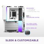 NZXT N9 Z890 - Intel Z890 LGA 1851 ATX Gaming Motherboard for Core Ultra (Series 2) - 20+1+1, DDR5, 5X M.2, PCIe 5.0, Wi-Fi 7, 5GbE, Thunderbolt 4 - RGB, Full-Metal Cover, White PCB