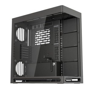 HAVN HS 420 Dual-Chamber Mid Tower PC Case ATX Black | Hybrid Design, 11x 140mm Fan Slots & 3X 420mm Radiator Support, SimpliCable Cable Management, Tempered Glass, PWM Fan Hub