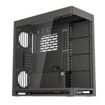 HAVN HS 420 Dual-Chamber Mid Tower PC Case ATX Black | Hybrid Design, 11x 140mm Fan Slots & 3X 420mm Radiator Support, SimpliCable Cable Management, Tempered Glass, PWM Fan Hub