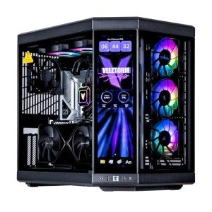 Velztorm LCD Black Praetix Custom Built Gaming Desktop PC (Intel i9-14900K, RTX 5070 Ti, 64GB DDR5, 2TB PCIe SSD + 6TB HDD, Y70 Touch Infinite Case, RGB Fans, 360mm AIO, 1000W PSU, Win 11 Pro)