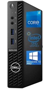 Dell OptiPlex 3080 Micro Desktop Computer - 10TH Gen Intel Core i5-10600 Upto 4.8GHz - 16GB RAM, 512GB M.2 NVME SSD, AC Wi-Fi, Bluetooth, DisplayPort, HDMI - Windows 10 Pro (Renewed)