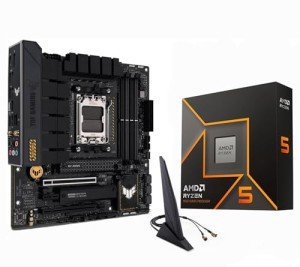 Micro Center AMD Ryzen 5 9600X 6-Core 12-Thread Unlocked Desktop Processor Bundle with ASUS TUF Gaming B650M-PLUS WiFi Micro-ATX Motherboard (AM5, PCIe 5.0, DDR5, USB 3.2 Gen 2x2 Type-C)
