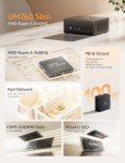 MINISFORUM UM760 Slim Mini PC, AMD Ryzen 5 7640HS Processor Mini Computer(6C/12T, Up to 5.0GHz), 16GB DDR5 RAM & 1TB PCIe 4.0 SSD, Support 8K@60Hz HDMI 2.1/USB4 Output, WIFI6E/BT5.3/Auto Power On