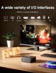 MINISFORUM UM760 Slim Mini PC, AMD Ryzen 5 7640HS Processor Mini Computer(6C/12T, Up to 5.0GHz), 16GB DDR5 RAM & 1TB PCIe 4.0 SSD, Support 8K@60Hz HDMI 2.1/USB4 Output, WIFI6E/BT5.3/Auto Power On