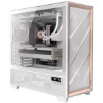 Antec Flux Pro White, 6 x PWM Fans Included, High-Airflow Front Panel with Birch Wood, iShift PSU 90° Mount, USB3.0 x 2, Type-C, 420mm Radiator Support, Temp. Display, Full-Tower E-ATX PC Case