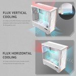 Antec Flux Pro White, 6 x PWM Fans Included, High-Airflow Front Panel with Birch Wood, iShift PSU 90° Mount, USB3.0 x 2, Type-C, 420mm Radiator Support, Temp. Display, Full-Tower E-ATX PC Case
