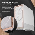 Antec Flux Pro White, 6 x PWM Fans Included, High-Airflow Front Panel with Birch Wood, iShift PSU 90° Mount, USB3.0 x 2, Type-C, 420mm Radiator Support, Temp. Display, Full-Tower E-ATX PC Case