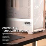 Antec Flux Pro White, 6 x PWM Fans Included, High-Airflow Front Panel with Birch Wood, iShift PSU 90° Mount, USB3.0 x 2, Type-C, 420mm Radiator Support, Temp. Display, Full-Tower E-ATX PC Case