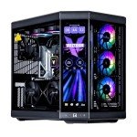 Velztorm LCD Black Praetix Custom Built Gaming Desktop PC (Intel i9-14900K, RTX 5080, 64GB DDR5, 2TB PCIe SSD + 6TB HDD, Y70 Touch Infinite Case, RGB Fans, 360mm AIO, 1000W PSU, WiFi 6E, Win 11 Pro)