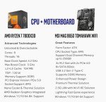 INLAND Micro Center AMD Ryzen 7 7800X3D 8-Core16-Thread Desktop Processor with MSI MAG B650 Tomahawk WiFi AM5 DDR5 Gaming Motherboard