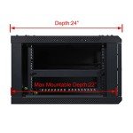 AEONS 6U Professional Wall Mount Network Server Cabinet Enclosure 19-Inch Server Network Rack Black