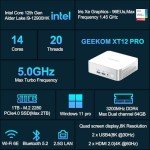 GEEKOM Mini PC XT12 Pro, 12th Gen Intel i9-12900HK NUC12 Mini Computers(14C/20T,Up to 5GHz), 32GB DDR4 RAM & 1TB PCIe Gen 4 SSD Mini PC Windows 11 Pro, 8K/Quad Display/USB4.0/WiFi 6E/BT5.2/2.5G LAN