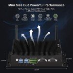 HISTTON Fanless Industrial PC, Mini Computer Core i7-10810U, DDR4 16GB RAM 512GB M.2 SSD, Micro PC with 2 RS232/485 COM, Dual HD+DP 4K Triple Display, 2 LAN, GPIO, WiFi, BT4.2, Mini PC Windows 11 Pro
