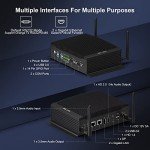 HISTTON Fanless Industrial PC, Mini Computer Core i7-10810U, DDR4 16GB RAM 512GB M.2 SSD, Micro PC with 2 RS232/485 COM, Dual HD+DP 4K Triple Display, 2 LAN, GPIO, WiFi, BT4.2, Mini PC Windows 11 Pro
