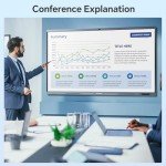Dornium 65-Inch Smart Board for Classroom, Office Hybrid Work, Interactive 4K Touchscreen Digital Whiteboard with AI Camera 8 Array Mics, Octa-Core Processor, 8GB RAM + 128GB Storage, Android 13 OS