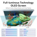 Jhcztrk OLED Touchscreen Portable Monitor 10.5 inch 2.5K UHD 2560X1600 Metal Bezel 100% DCI-P3, Mini USB-C HDMI Slim External Monitor for Laptop PC Mobile Mac Xbox PS4/PS5 Switch with Protective Case