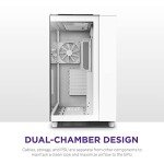NZXT H9 Elite Dual-Chamber ATX Mid-Tower PC Gaming Case – Includes 3 x 120mm F120 RGB Duo Fans with Controller– Glass Front, Top & Side Panels 360mm Radiator Support Cable Management White