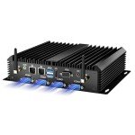 Kinupute Industrial Mini PC, Desktop Fanless Computer Core i7-5500U 2.4-3.0GHz, Windows 10 Pro, 16G RAM, 512G SSD, Dual LAN, 6xCOM RS232, 4xUSB 3.0, HDMI/VGA Ports, Auto Power On, Full Metal Case