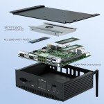 WEIDIAN Mini PC Fanless Industrial Win 11 Pro PC Core i7 10810U 16GB RAM 512GB SSD Mini Desktop Computer GPIO, 4K 2HD+DP, 2LAN, 2COM RS232/422/485, 6USB WiFi&BT RAID Wake On LAN Auto Power On