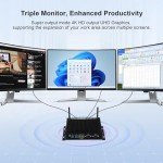 WEIDIAN Mini PC Fanless Industrial Win 11 Pro PC Core i7 10810U 16GB RAM 512GB SSD Mini Desktop Computer GPIO, 4K 2HD+DP, 2LAN, 2COM RS232/422/485, 6USB WiFi&BT RAID Wake On LAN Auto Power On
