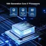 WEIDIAN Mini PC Fanless Industrial Win 11 Pro PC Core i7 10810U 16GB RAM 512GB SSD Mini Desktop Computer GPIO, 4K 2HD+DP, 2LAN, 2COM RS232/422/485, 6USB WiFi&BT RAID Wake On LAN Auto Power On