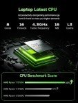2025 Laptop Computer with AMD Ryzen 7 5700U Processor(8C/16T, Up to 4.3GHz), 16.1“ FHD Display Laptop Computer with 16GB RAM 512GB NVMe SSD, WiFi 6, BT5.2, USB3.2, 53Wh Battery,Backlit Keyboard,Type-C