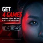 XFX Speedster QICK319 RX 7700 XT Black Gaming Graphics Card 12GB GDDR6 HDMI 3xDP, AMD RDNA 3 RX-77TQICKB9