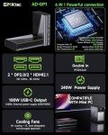 GMKtec AD-GP1 External GPU Docking Station, eGPU Enclosure with AMD Radeon 7600M XT GPU Graphics Card, HDMI2.1, DisplayPort2.0, Oculink, USB4, eGPU Dock for Mini PC Laptop Notebook Game Console