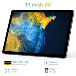 11 inch Tablet Android 14 2000*1200 2K Display Tablets PC, T616 Octa-Core 2.0GHz, 18GB RAM 128GB ROM 1TB Expandable, 5+5+13MP AI Camera, 9000mAh, 5G WiFi, with Keyboard, Case, 4 Speakers - Gray