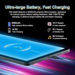 11 inch Tablet Android 14 2000*1200 2K Display Tablets PC, T616 Octa-Core 2.0GHz, 18GB RAM 128GB ROM 1TB Expandable, 5+5+13MP AI Camera, 9000mAh, 5G WiFi, with Keyboard, Case, 4 Speakers - Gray