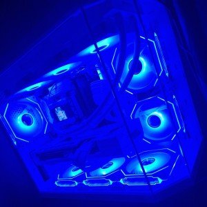 White High-End Liquid-Cooled Gaming PC with 64GB RAM