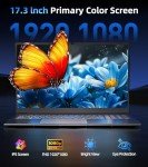 Naclud 17.3" Win 11 Laptop, Core i3, SSD Upgradable