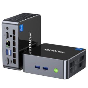 GMKtec Mini PC Intel i5-12450H(Turbo 4.4 GHz) 32GB DDR4 1TB M.2 NVMe SSD Mini Computers, USB 3.2, Type-C/WiFi 6, BT5.2, RJ45 2.5G/ 4K Triple Display Desktop PC