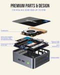 GMKtec Mini PC Intel i5-12450H(Turbo 4.4 GHz) 32GB DDR4 1TB M.2 NVMe SSD Mini Computers, USB 3.2, Type-C/WiFi 6, BT5.2, RJ45 2.5G/ 4K Triple Display Desktop PC