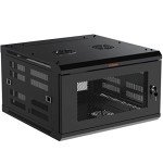 ECHOGEAR 6U Network Rack - Enclosed Wall Mount Rack Kit Includes 2X 1U Shelves, Pre-Mounted Fan, Lockable Door & Hardware - 600mm Depth Fits All Your AV Gear