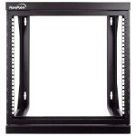 NavePoint 9U Open-Frame Server Rack for 19" IT Network Equipment & A/V Devices Free Standing or Wall Mount with 180 Degrees Gate Swing, Black