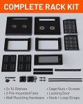 ECHOGEAR 6U Network Rack - Enclosed Wall Mount Rack Kit Includes 2X 1U Shelves, Pre-Mounted Fan, Lockable Door & Hardware - 600mm Depth Fits All Your AV Gear