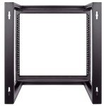 NavePoint 9U Open-Frame Server Rack for 19" IT Network Equipment & A/V Devices Free Standing or Wall Mount with 180 Degrees Gate Swing, Black