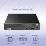 Lenovo ThinkCentre Tiny 50q Intel Octa Core i5-13420H (Beats Intel i7-1260P), 16GB RAM, 512GB NVMe, DisplayPort, HDMI, WiFi 6 + BT, RJ-45, W11P, Business Desktop
