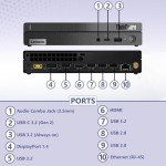Lenovo ThinkCentre Tiny 50q Intel Octa Core i5-13420H (Beats Intel i7-1260P), 16GB RAM, 512GB NVMe, DisplayPort, HDMI, WiFi 6 + BT, RJ-45, W11P, Business Desktop