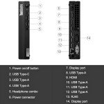 Lenovo ThinkCentre M70q Gen 4 MFF 1L Tiny Mini Business Desktop Computer, 32GB DDR5, 1TB PCIe SSD, Intel 10-Core i5-13400T (Beat i7-12700T), WiFi 6, HDMI, 2 DisplayPorts, Windows 11 Pro, Vent-Hear
